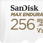 Card de memorie SanDisk micro SD Max Endurance Video 256 GB, Class 10, V30, UHS-I U3 + adaptor, SanDisk