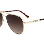 Guess, Ochelari de soare aviator cu lentile in degrade, Argintiu, 59-16-140