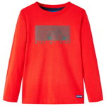 Tricou pentru copii cu mâneci lungi, roșu, 104, vidaXL