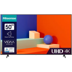 Televizor LED Smart Hisense UHD50A6K, diagonala 126 cm, Ultra HD / 4K, clasa G, sistem operare VIDAA, HDR, Dolby Vision, negru