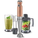 Blender de mana Brown 4 IN 1, putere 1200W, 2 viteze, cutite inox