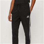adidas Sportswear, Pantaloni sport conici cu snur, Negru, Alb, XL