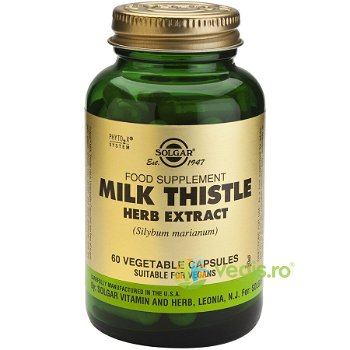 Milk Thistle Herb Extract 60cps (Extract din planta de Silimarina), SOLGAR