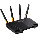 ASUS TUF Gaming AX3000 Dual Band WiFi 6 Gaming Router, TUF-AX3000, Network Standard: IEEE 802.11a, IEEE 802.11b, IEEE 802.11g, WiFi 4 (802.11n), WiFi 5 (802.11ac), WiFi 6 (802.11ax), IPv4, IPv6, Data rate: (2.4GHz) : up to 574 Mbps, (5GHz) : up to 2402 M, Asus