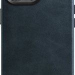 iCarer iCarer Oil Wax Premium Leather Case skórzane etui iPhone 14 Pro Max magnetyczne z MagSafe ciemnoniebieski (WMI14220704-BU), iCarer