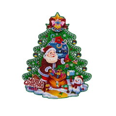 Sticker decorativ Craciun brad 3D cu sclipici 23x18 cm Mos Craciun Engros, OEM Sticker decorativ Craciun brad 3D cu sclipici 23x18 cm Mos Craciun Engros, OEM