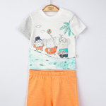 Set tricou de vara cu pantalonasi pentru bebelusi swim, tongs baby (marime: 12-18 luni, culoare: somon), BabyJem