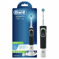 Periuta electrica de dinti Oral-B Vitality D100 Cross Action, 7600 Oscilatii/min, Curatare 2D, 1 program, 2 capate, negru