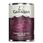 CANAGAN Turkey&Duck Dinner, XS-XL, Curcan și Rață, conservă hrană umedă fără cereale câini junior & adult, (în supă), 400g, Canagan