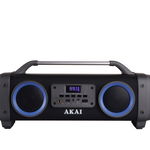 Boxa Portabila, 4 Difuzoare, Putere 30w, Display, Karaoke, Aux 3.5mm, Bluetooth 5.0, Usb, Maner De Transport, Radio Fm, Baterie 3600 Mah, Negru, AKAI