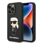 Husa telefon, Karl Lagerfeld, Pentru Apple iPhone 14 Pro Max, Silicon, Negru