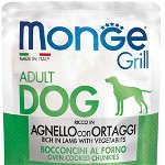 MONGE Grill Plic hrană umedă pentru câini, cu Miel şi Legume 100g, Monge