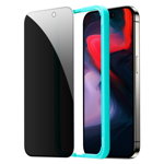 Folie protectie transparenta Case Friendly ESR Tempered Glass compatibila cu iPhone 15 Pro Max Privacy, ESR
