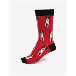 Sosete rosii cu print catelusi pentru barbati - Sock It to Me Boston Terier
