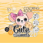 Carte de colorat antistres 200x200 Animale drăguțe 3, Fresh