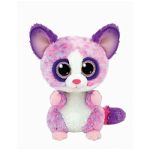 Jucarie de plus Ty - Beanie Boos, Becca, lemurul roz, 15 cm