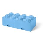 Cutie de depozitare cu 2 sertare LEGO®, albastru deschis, LEGO®