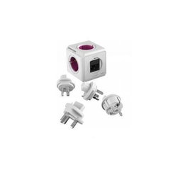 Priza calatorie PowerCube Allocacoc 1801, 3 adaptoare, cablu IEC