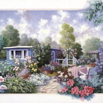Puzzle 500 piese - Garden With Flowers-Peter Motz