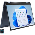 Laptop 2 in 1 ASUS Zenbook S 13 Flip OLED UP5302ZA cu procesor Intel® Core™ i5-1240P pana la 4.40 GHz, 13.3", 2.8K, OLED, Touch, 16GB, 512GB SSD, Intel® Iris Xe Graphics, Windows 11 Home, Ponder Blue, Garantie extinsa 3 ani