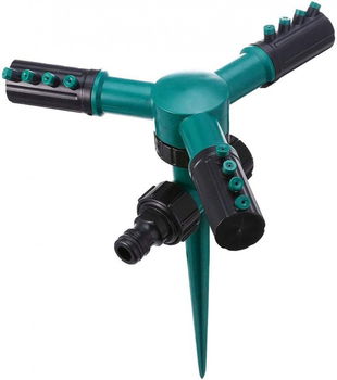 Aspersor de gazon pentru curte CUIFULI, rotativ 360 grade, 3000 m patrati, ABS, verde/negru