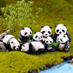 4 Pcs Panda Peisaj Micro din Pvc, Papusa pentru Casa, Artizanat Creativ, Neer