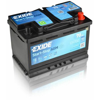Baterie auto EXIDE EK700 AGM 12V 70AH, 760A