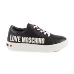 Pantofi sport femei Love Moschino negri din piele cu logo text 2320DP15063N, LOVE MOSCHINO 