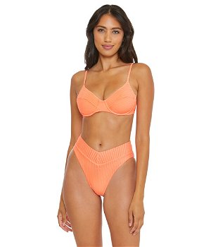 Imbracaminte Femei BECCA by Rebecca Virtue Line in The Sand Elise Textured Rib French Cut Bottoms Nectar, BECCA by Rebecca Virtue