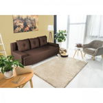 Canapea Extensibila Roma Lux Dark Chocolate 205x90x86 cm + lada de depozitare, maro, Bedora