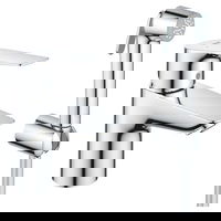 Set baterie lavoar Grohe BauEdge 23757001, 3/8'', marime S, H 15.3 cm, dus igienic, cartus ceramic, fara evacuare, crom