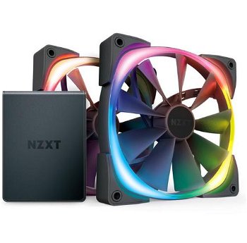 Ventilator Nzxt Aer RGB 2 140 mm, alb, pachet de 2 + hub (HF-2814C-TW), Nzxt