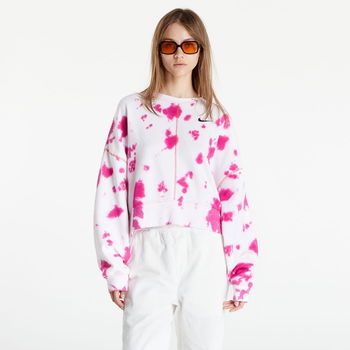 Nike Sportswear Women's Oversized Fleece Tie-Dye Crew Sweatshirt Pink, Nike