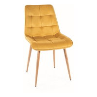 Scaun Cherry, galben/negru, stofa catifelata/metal, 51x43x87 cm