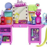 Set de joaca Barbie Extra Style - Masuta de machiaj si accesorii, Mattel