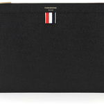 Thom Browne Leather Medium Document Holder Pouch BLACK, Thom Browne