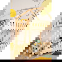 Pat supraetajat în formă de căsuță pentru copii 90x200 cm Kaiko B - Adeko, Adeko