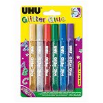 Lipici decorativ cu sclipici UHU Glitter Glue, Original, 6x10ml, UHU