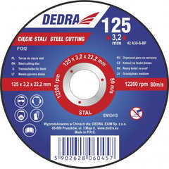 Disc de taiere pentru otel 115x2,5x22,2mm, Dedra Disc de taiere pentru otel 115x2,5x22,2mm, Dedra
