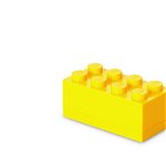 Mini cutie depozitare Lego 2x4 galben 