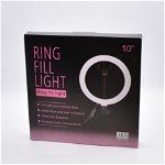 Lampa Circulara Ring Fill Light,LED SMD, 3 trepte lumina, telecomanda pe fir, trepied inclus, 26cm- 10C, 