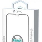 Folie Protectie Sticla Devia Real Series Privacy Twice DFSRSPTIXIIMBK pentru Apple iPhone 12 mini (Transparent/Negru), Devia