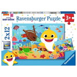 Puzzle Baby Shark, 2X12 Piese, Ravensburger