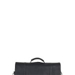 Genti Barbati Kenneth Cole Reaction Double Gusset Flapover Colombian Leather Laptop Bag BLACK
