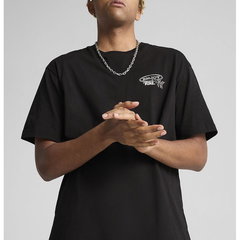 Tricou de bumbac cu imprimeu logo - Alb/Negru, Puma