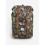 Rucsac kaki cu print tropical Herschel Little America 17 l