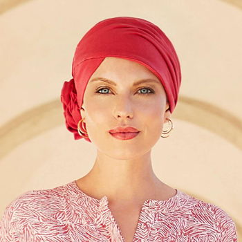 Zuri turban, Lipstick Red, Bumbac Caretech Supima, Christine Headwear