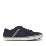 U.S. Polo Assn., Pantofi sport din material textil cu logo, Albastru marin, 44