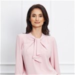 Bluza Miruna roz cu aplicatie tip cravata