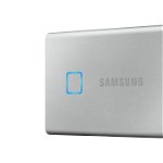 SSD extern Samsung T7 Touch 2TB USB 3.2 Gen 2 Securizare Amprenta Metallic Silver MU-PC2T0S/WW